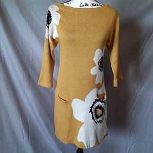 Anthroplogie field flower Mustard Sweater Dress